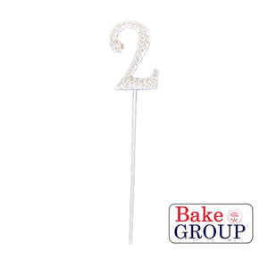 "0-9" Silver Diamanté Cake Toppers Cake Toppers Sugar Crafty 2  
