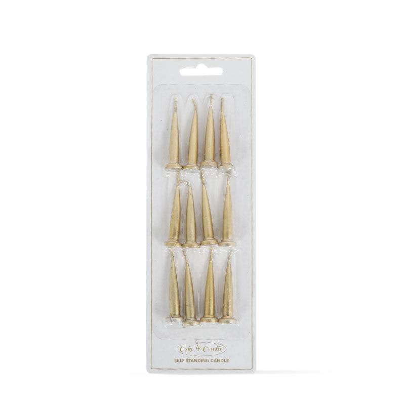 Bullet Candles 12pk Gold  Cake & Candle   