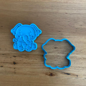 Cookie Cutter & Embosser Stamp - Elephant Sitting Style #1 Supplies Cookie Cutter Store   