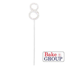 Load image into Gallery viewer, &quot;0-9&quot; Silver Diamanté Cake Toppers Cake Toppers Sugar Crafty 8  
