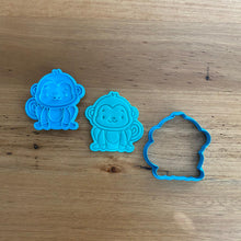 Load image into Gallery viewer, Cookie Cutter &amp; Embosser Stamp - Monkey Style #1 Supplies Cookie Cutter Store   