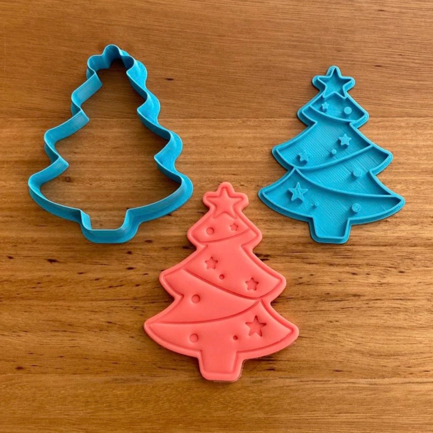 Cookie Cutter & Embosser Stamp - Christmas Tree style #2 Supplies Cookie Cutter Store   