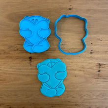Load image into Gallery viewer, Cookie Cutter &amp; Embosser Stamp - Teddy Bear Hugging/Holding Heart Supplies Cookie Cutter Store   