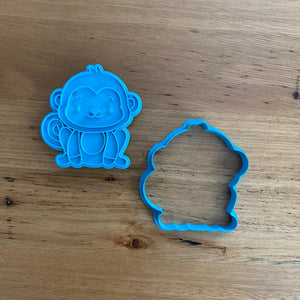 Cookie Cutter & Embosser Stamp - Monkey Style #1 Supplies Cookie Cutter Store   