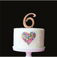 Load image into Gallery viewer, &quot;0-9&quot; Rose Gold Cake Toppers Cake Toppers Sugar Crafty 6  