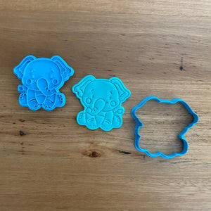 Cookie Cutter & Embosser Stamp - Elephant Sitting Style #1 Supplies Cookie Cutter Store   