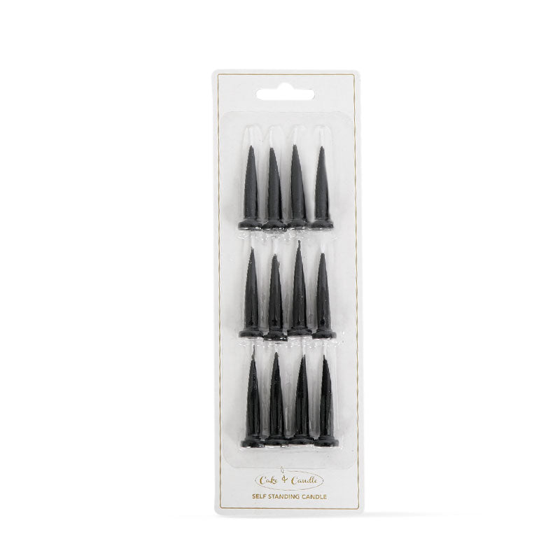 Bullet Candles 12pk Black  Cake & Candle   